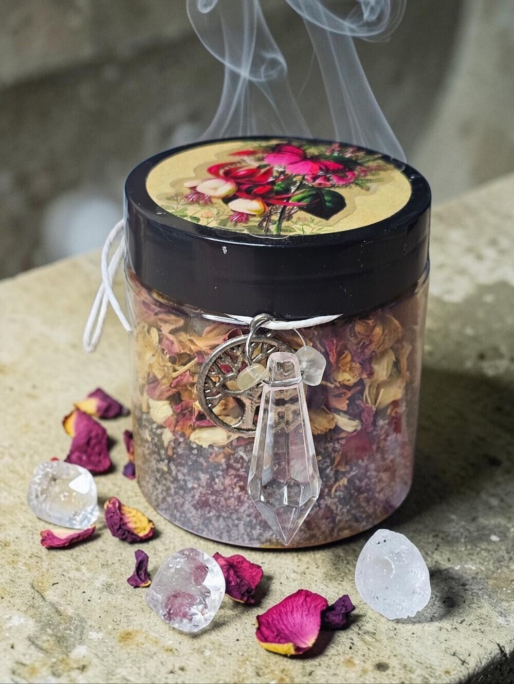 Earthy Gurl Herbal Bath 2oz Jar W/ Suprise Crystal And Gifts